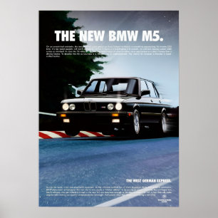 Poster BMW le nouveau M5 Pirelli Vintage