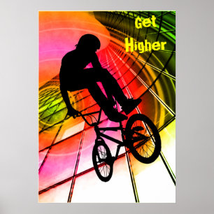 Poster BMX en lignes et cercles
