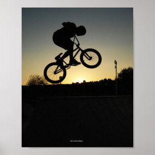 Poster BMX freestyler jump stunt