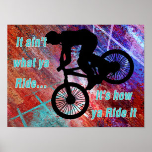 Poster BMX sur le terrain rouillé Risque Comment Ya le pi