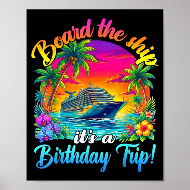 Poster Board The Ship It's A Birthday Trip Matching Birth (Devant)