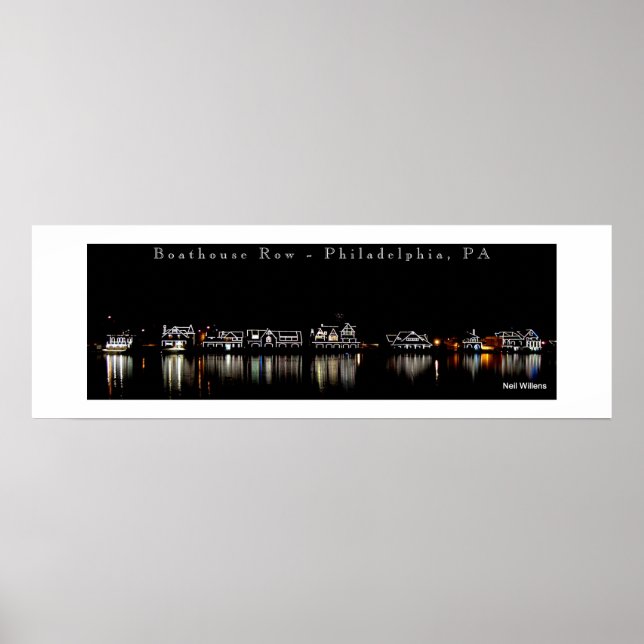 Poster Boathouse Row photo art poster, Philadelphie, PA (Devant)