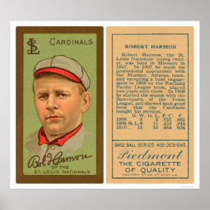 Poster Bob Harmon Cardinals Baseball 1911