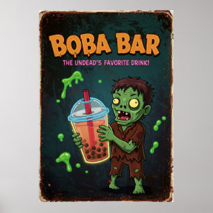 Poster Boba Bar – La boisson préférée des morts-vivants !