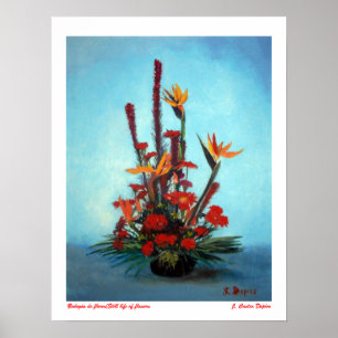 Poster Bodegón de flores/Nature morte des fleurs