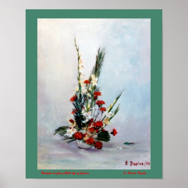 Poster Bodegón de flores/Nature morte des fleurs (Devant)