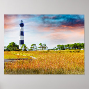 Poster Bodie Lighthouse Outer Banks North Carolina Art