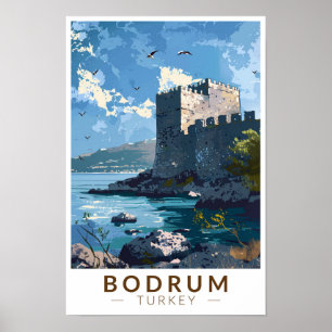 Poster Bodrum Castle Turkey Travel Art Vintage