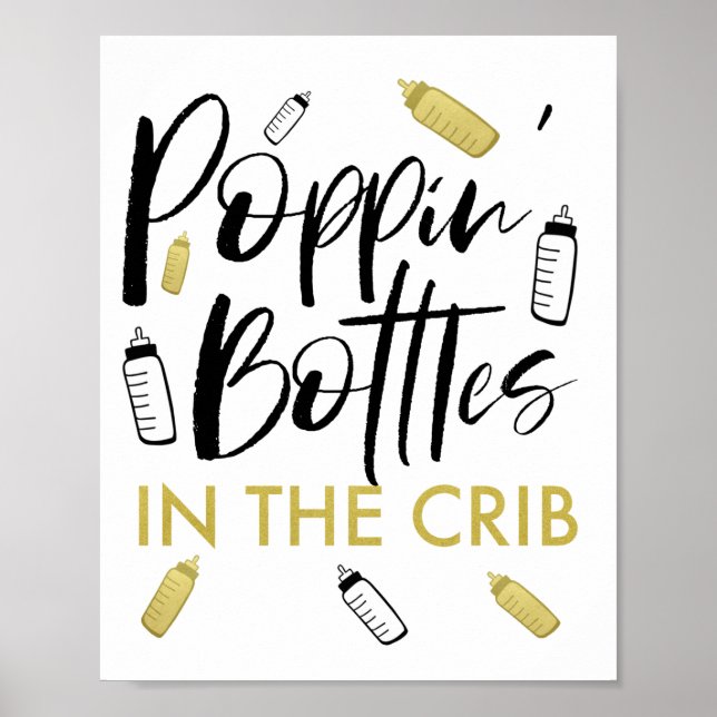 Poster Body Bébé 'Poppin Bottles In the Crib' (Devant)