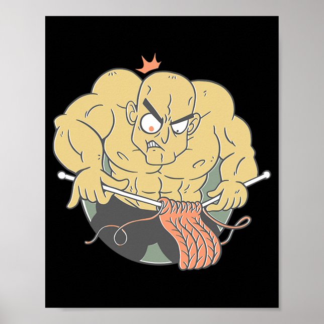 Poster Bodybuilder Homme Tricot Bodybuilding Cartographie (Devant)