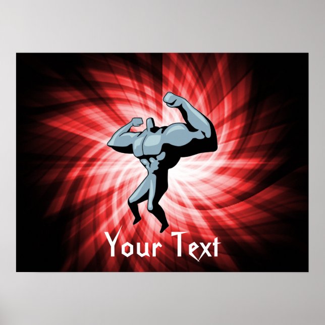 Poster Bodybuilder ; rouge (Devant)