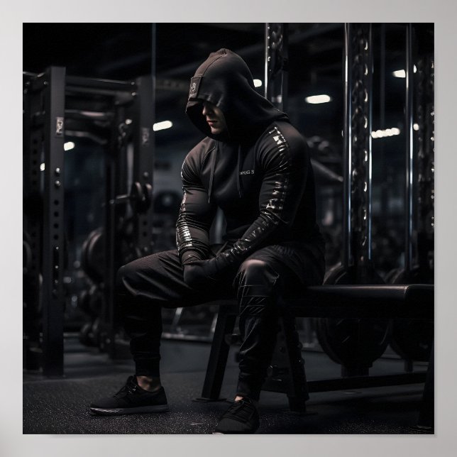 Poster Bodybuilder se focalise sur l'ascenseur suivant (Devant)