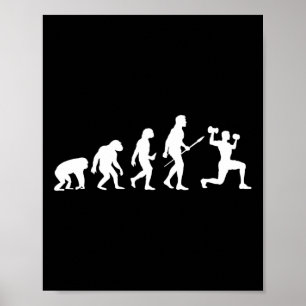 Poster Bodybuilding Evolution Drôle Exercice de Bodybuild