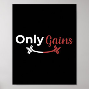 Poster Bodybuilding Gym Gains seulement Drôle Entraînemen