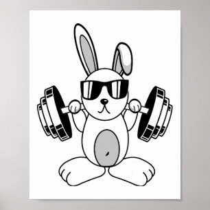 Poster Bodybuilding Powerlifting Fitness Gym Lapin - Squa