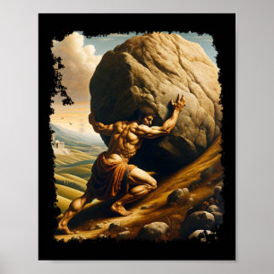 Poster Bodybuilding Sisyphe Endurance Clic Art Grec Mythe