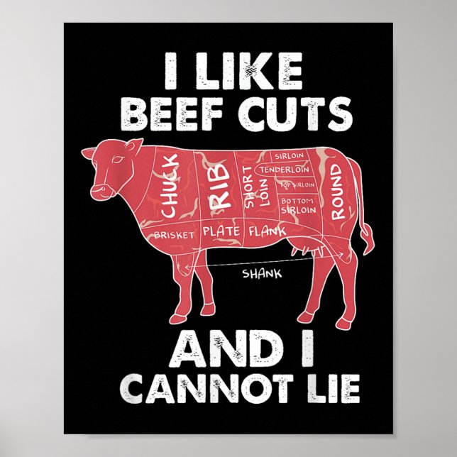 Poster Boeuf amusant Graphique I Boucher Barbecue (Devant)