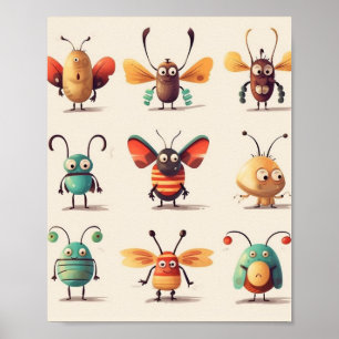 Poster bogue, créature, insecte, drôles de bogues