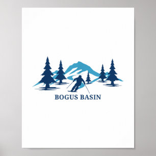 Poster Bogus Basin Idaho Station de ski Skier T-shirt_