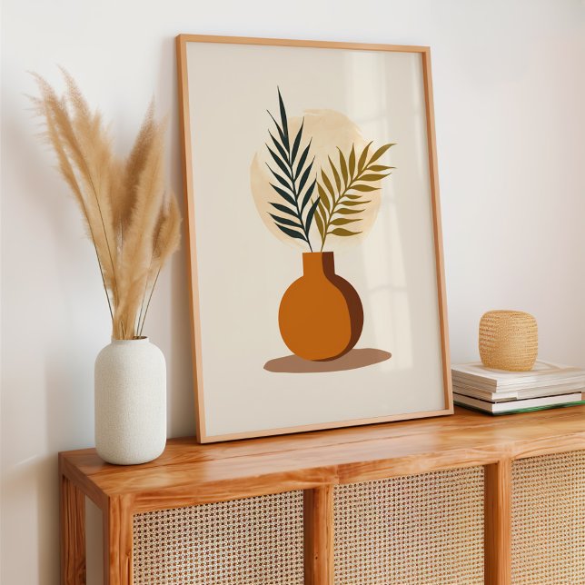 Poster Bohème Beige Plante et Vase Botanique (Créateur téléchargé)