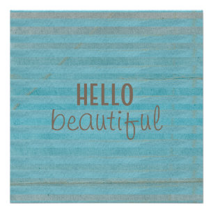 Poster Bohème Bonjour belle citation Motif rayé
