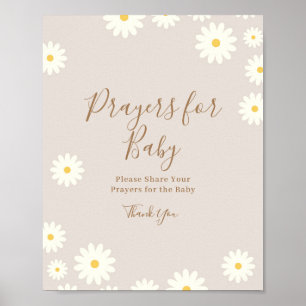Poster Bohème Daisy Prières florales pour l'affiche bébé