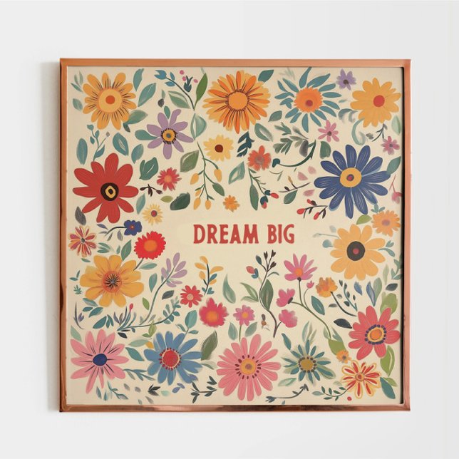 Poster Bohème Floral Custom Art Imprimer (Framed print)