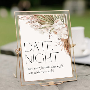 Poster Bohème Floral & Plumes Date Nuit
