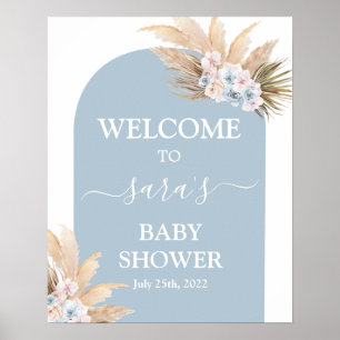 Poster Bohême Pampas Grass Baby shower Garçon Welcome sig