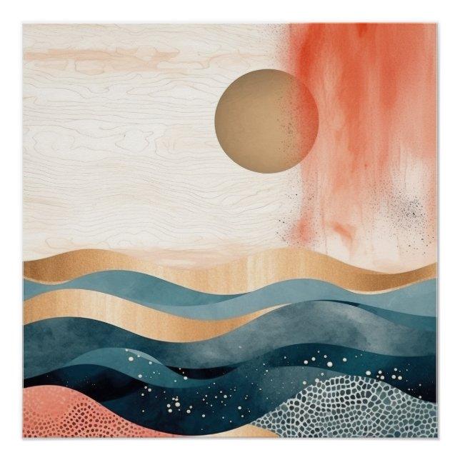 Poster Boho Abstrait (Devant)