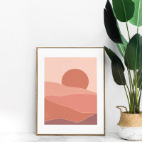 Boho Abstrait Burnt Orange SunsetPrint