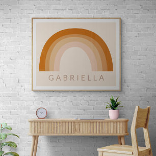 Poster Boho Abstrait les années 70 Rainbow Terracotta Per