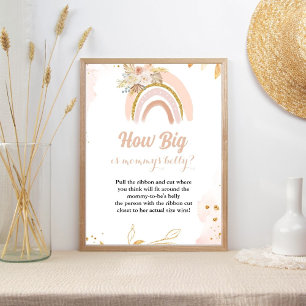 Poster Boho arc-en-ciel pampas Gras signe baby shower