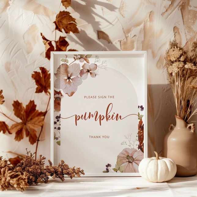 Poster Boho arche automnale Veuillez signer le panneau de (Créateur téléchargé)