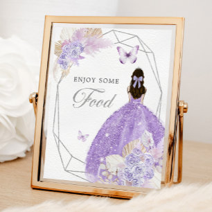 Poster Boho Argent Lilac Géométrique Quinceañera