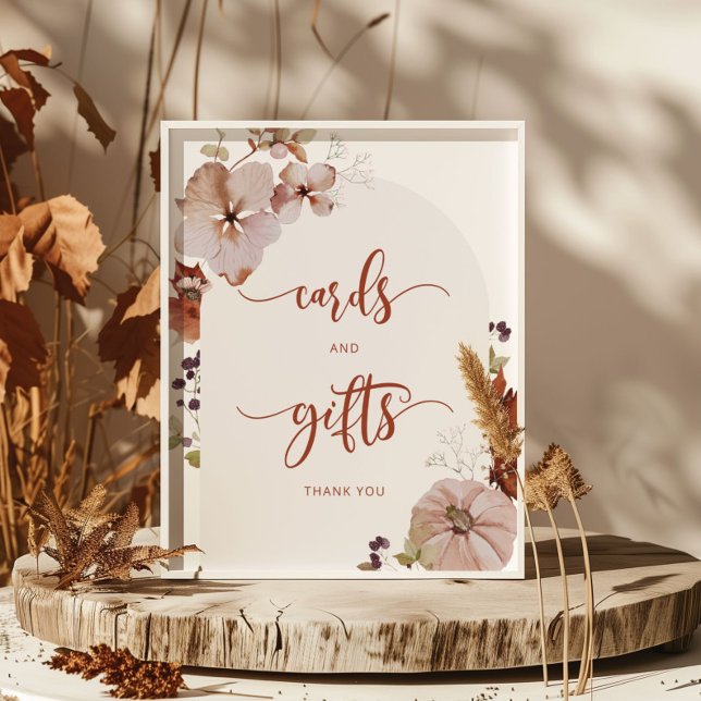 Poster Boho automne cartes à fleurs citrouilles et cadeau (Créateur téléchargé)