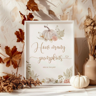 Poster Boho automne floral devinez combien d'affiche citr