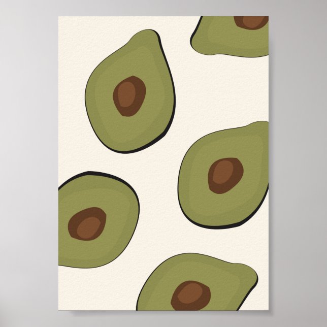 Poster Boho Avocado Motif Tropical Summer Imprimer (Devant)