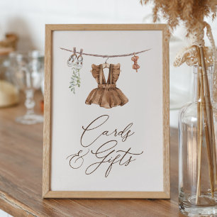Poster Boho Baby Clothes Fille Baby shower Cartes et cade
