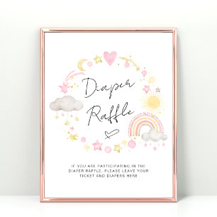 Poster Boho Baby Girl Douche Déchets Signe Raffle