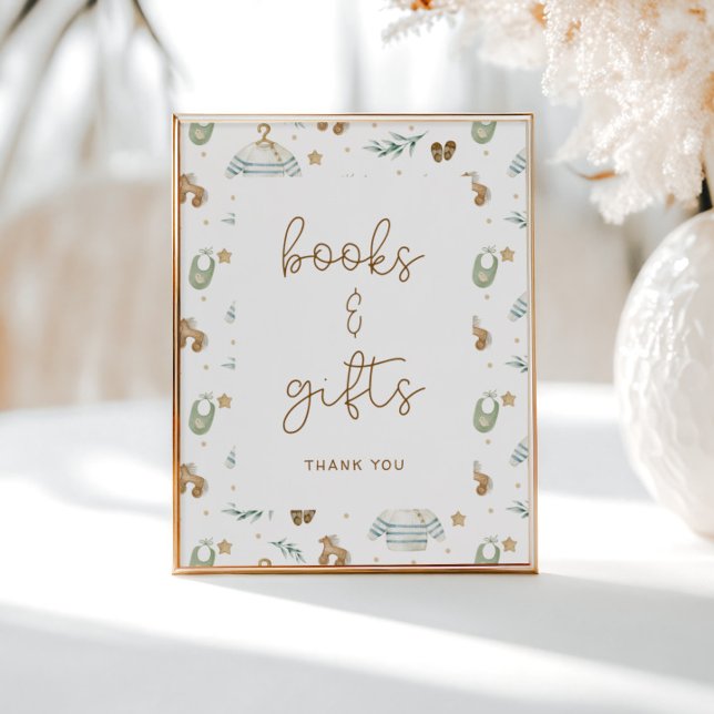 Poster Boho Baby Motif Baby shower Livres Cadeaux (Créateur téléchargé)