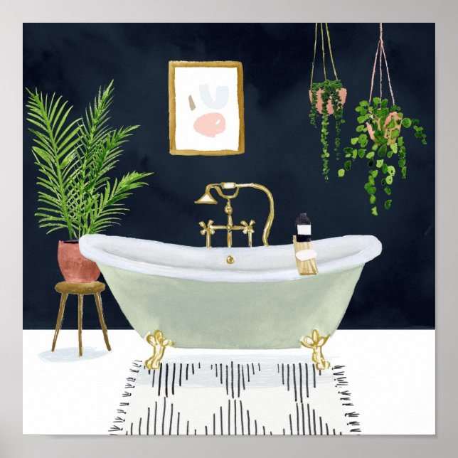 Poster Boho Bath I (Devant)