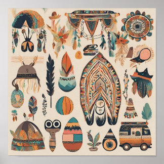 Poster Boho Bazaar : Un marché de merveilles Art Mur