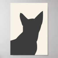 Boho Black Cat Silhouette Été Imprimer
