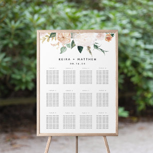 Poster Boho Blooms Mariage ou Organigramme des sièges d'é