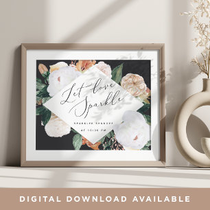 Poster Boho Blooms Mariage Sparkler Sendoff Sign