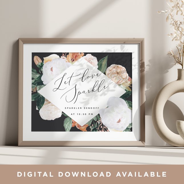 Poster Boho Blooms Mariage Sparkler Sendoff Sign (Créateur téléchargé)