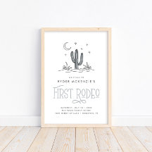 Boho Blue Modern Boys Premier Rodéo 1er Anniversai