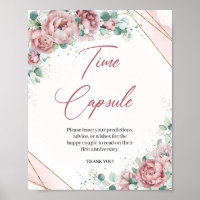Boho blush floral eucalyptus capsule temporel jeu