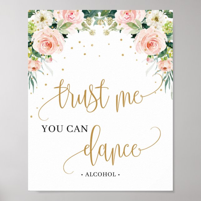 Poster Boho blush rose floral croyez-moi vous pouvez dans (Devant)